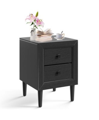 Multipurpose Retro Bedside Nightstand with 2 Drawers
