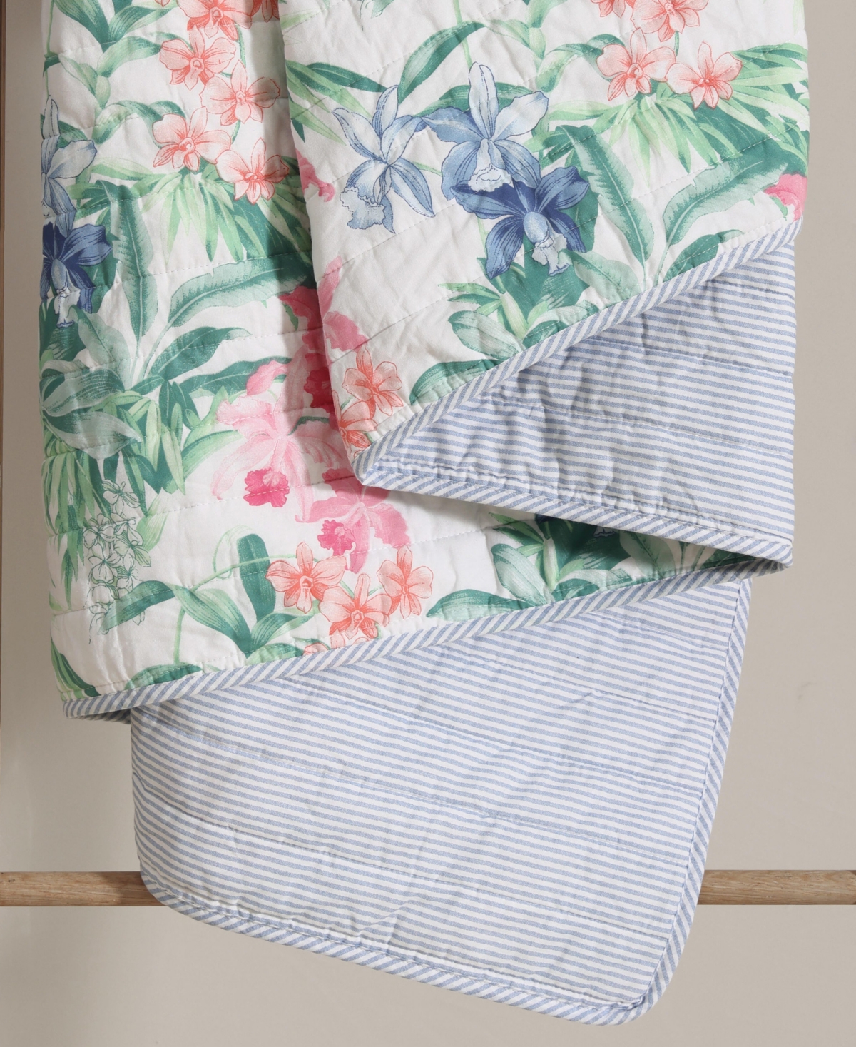 Tommy Bahama Home Closeout!  Island Orchid Reversible 2 Piece Quilt Set, Twin In Pink,blue
