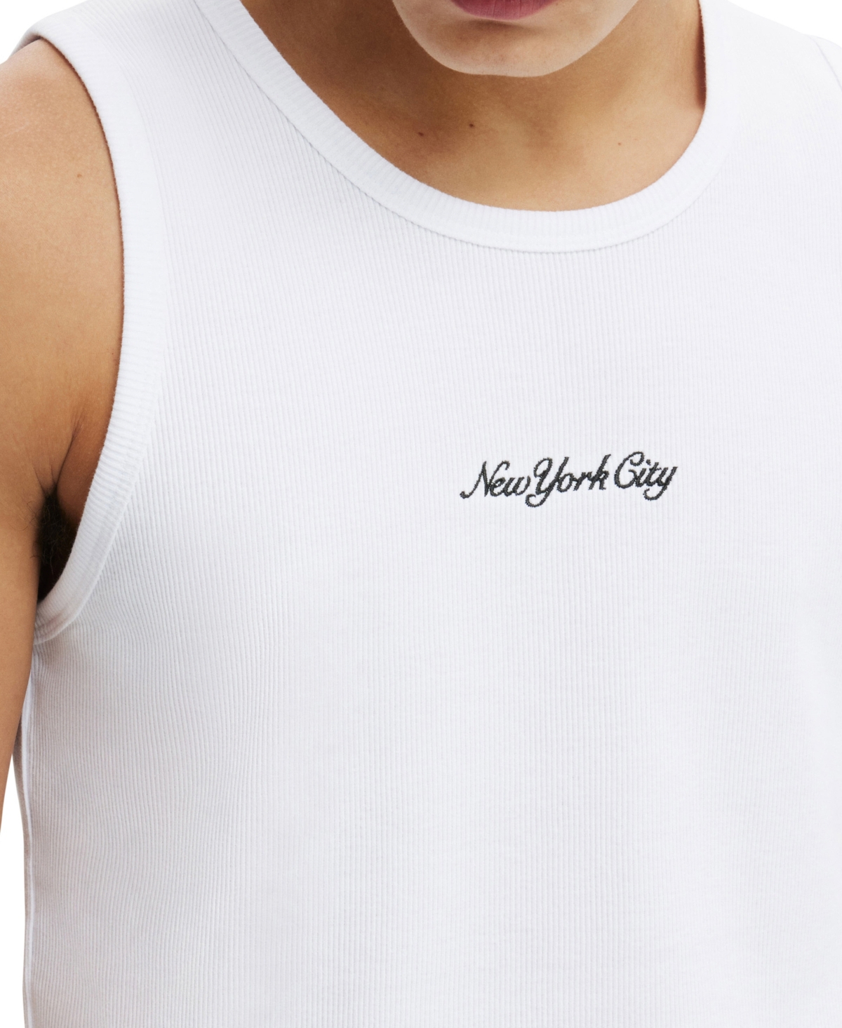 COTTON ON MEN'S GRAPHIC RIB TANK 