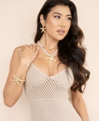 18k Gold Plated Starfish Arm Cuff Bracelet