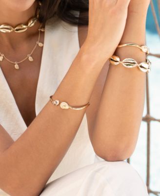 18k Gold Plated Swirled Shell Cuff Bracelet