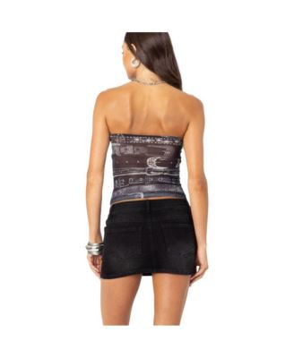 Women's Layered Belt mesh tube top