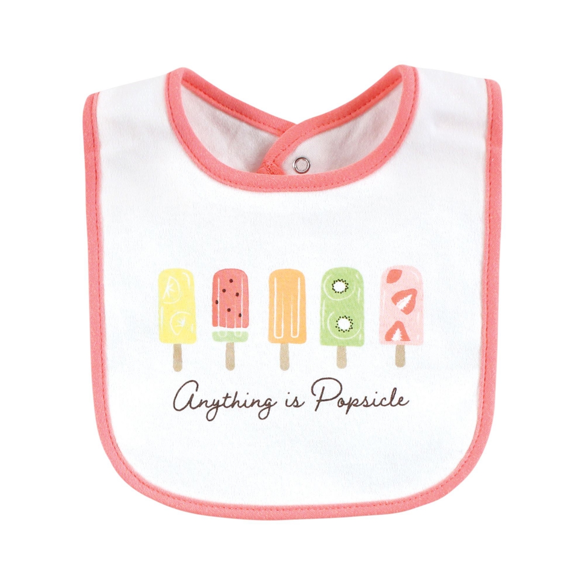 Touched by Nature Infant Girl Organic Cotton Bibs, One Size - Popsicle