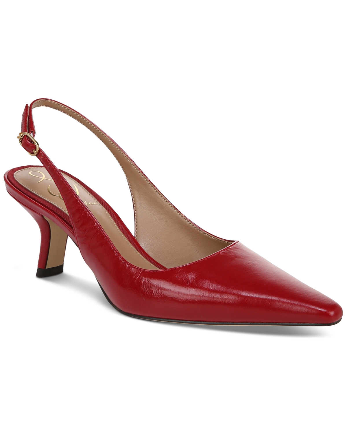 Shop Sam Edelman Women's Bianka Slingback Kitten-heel Pumps In Deep Scarlet