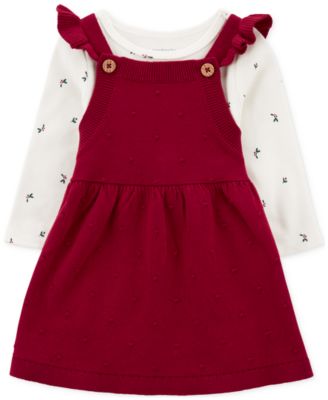 Carter's - Baby Girls Holly-Print Bodysuit & Jumper, 2 Piece Set