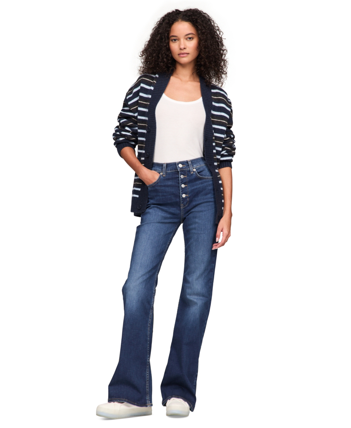 Tommy Jeans Women's Sylvia High-Rise Button-Fly Flare Jeans