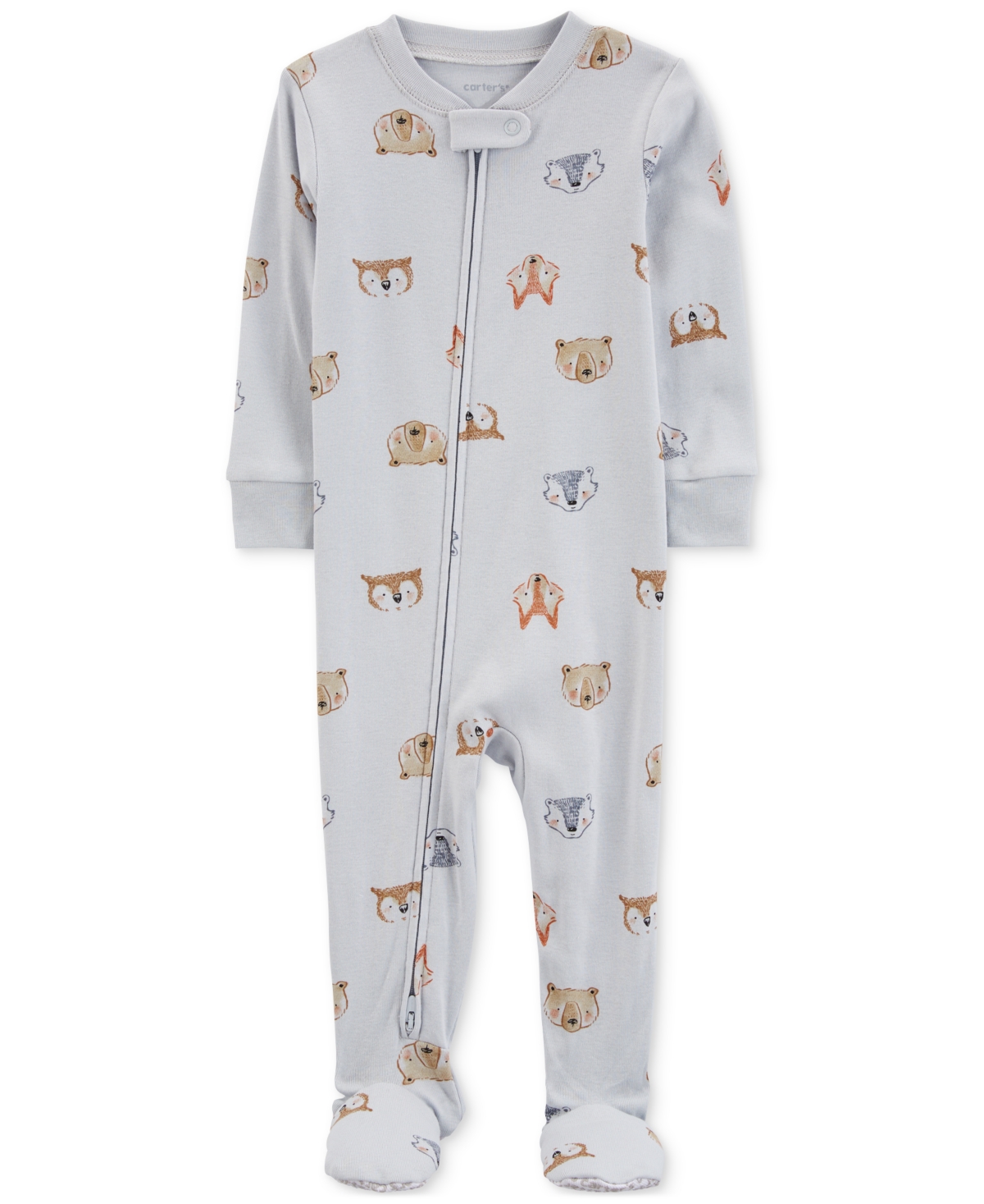 Carter's Baby Boys and Baby Girl 2 Way Zip One-Piece 100% Snug Fit Cotton Footed Pajamas -Pink/Elephant