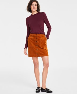 On 34th - Women's Long-Sleeve Ruffle-Neck Top