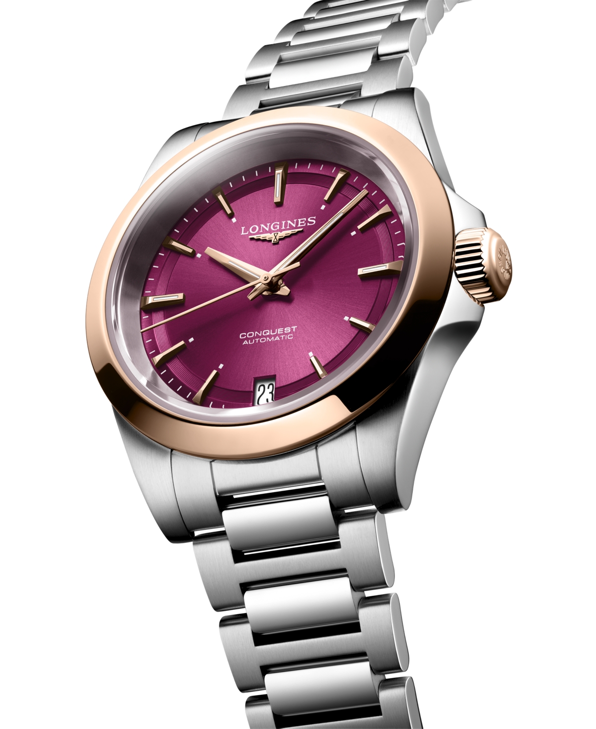 Longines Women's Swiss Automatic Conquest Stainless Steel Bracelet Watch 34mm