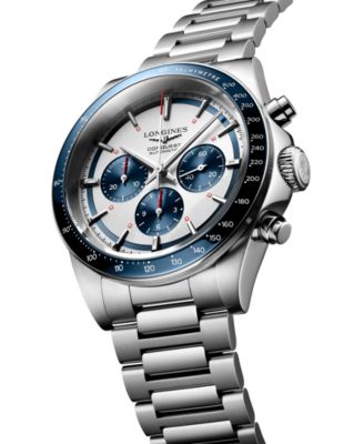 Men's Swiss Automatic Chronograph Conquest Stainless Steel Bracelet Watch 42mm