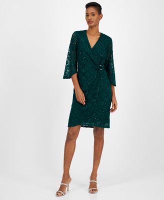 Sequin Faux Wrap good Dress