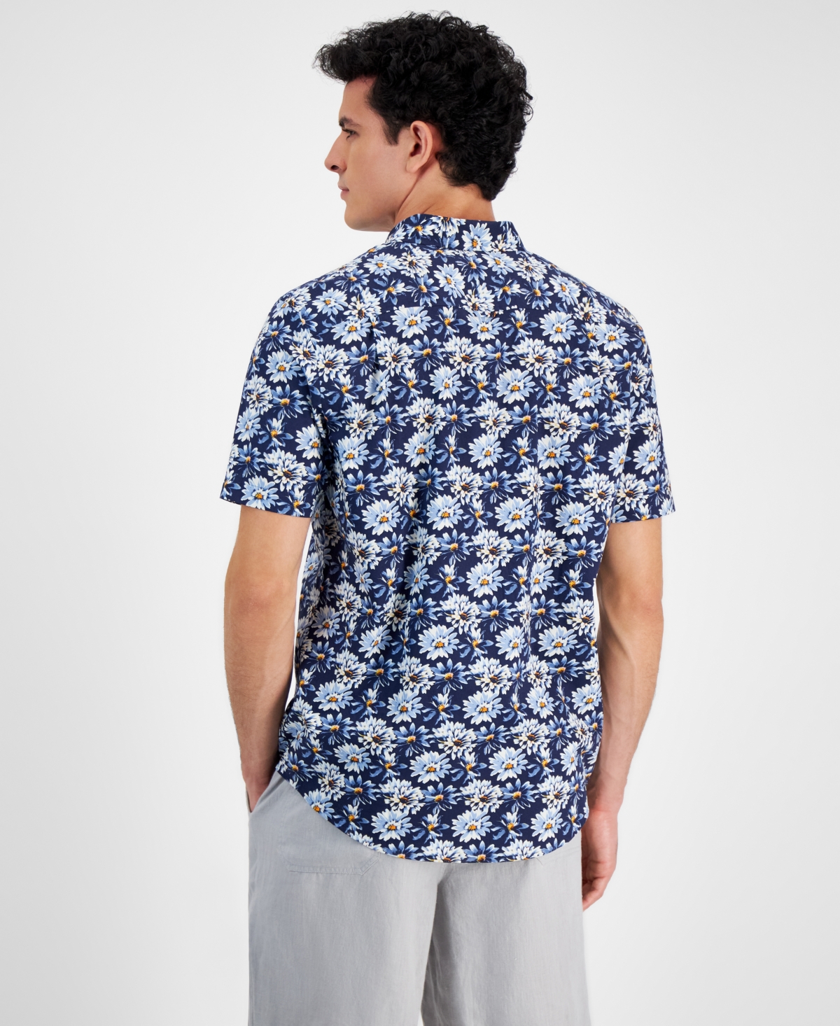 Club Room Men's Malaca Floral Poplin Shirt, Created for Macy's