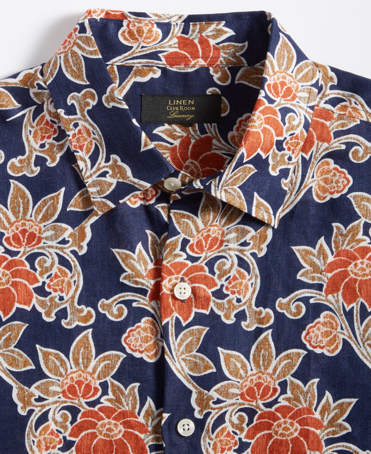 Club Room Men's Hunter Floral Linen Shirt, Created for Macy's