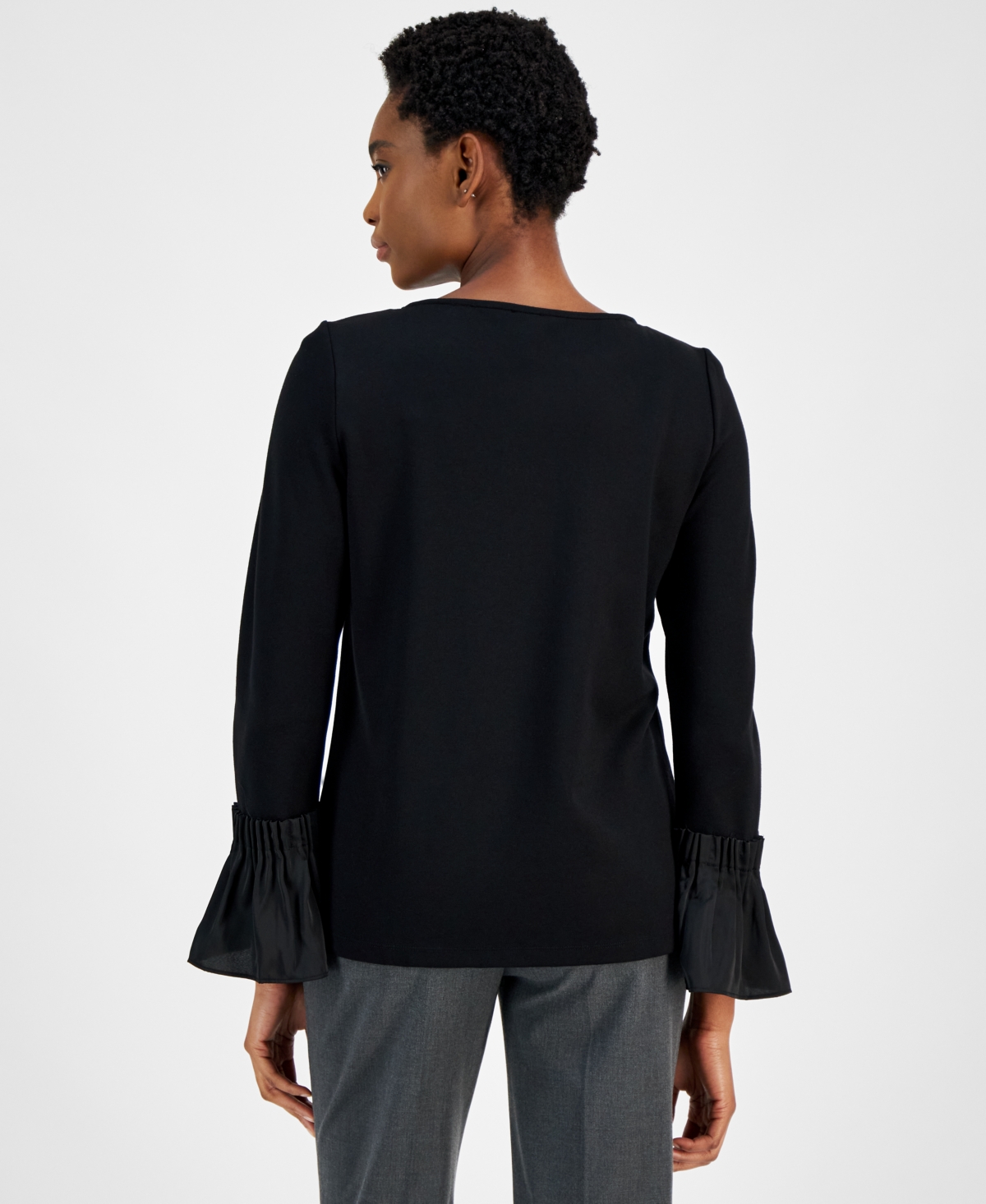 Anne Klein Women's Serenity Boat-Neck Long-Sleeve Top