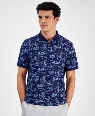 Club Room - Men's Fox-Pattern Pique Polo Shirt
