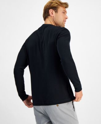Men's Thermal Long-Sleeve Ribbed Crewneck Sweater, Created for Macy's