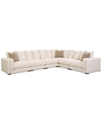 Shop Macy's Barlien Modular Fabric Sectional Collection Created For Macys In Oatmeal