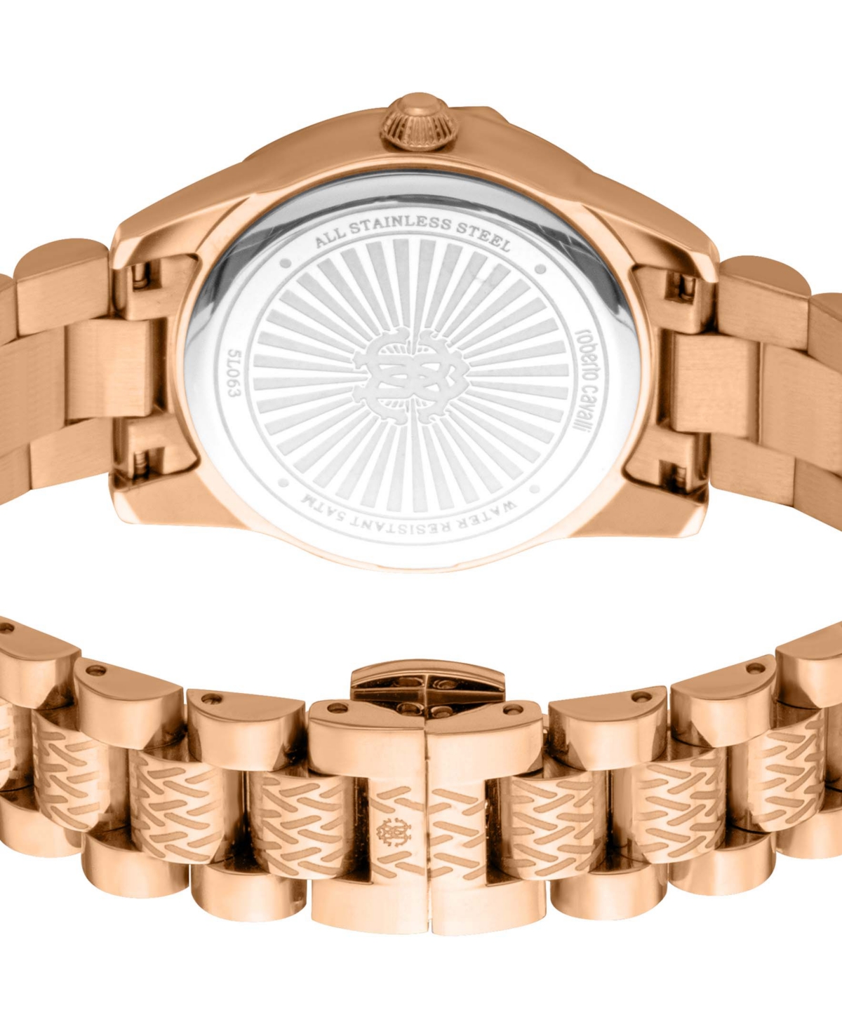 ROBERTO CAVALLI WOMEN'S QUARTZ ROSE-GOLD STAINLESS STEEL WATCH 32MM 
