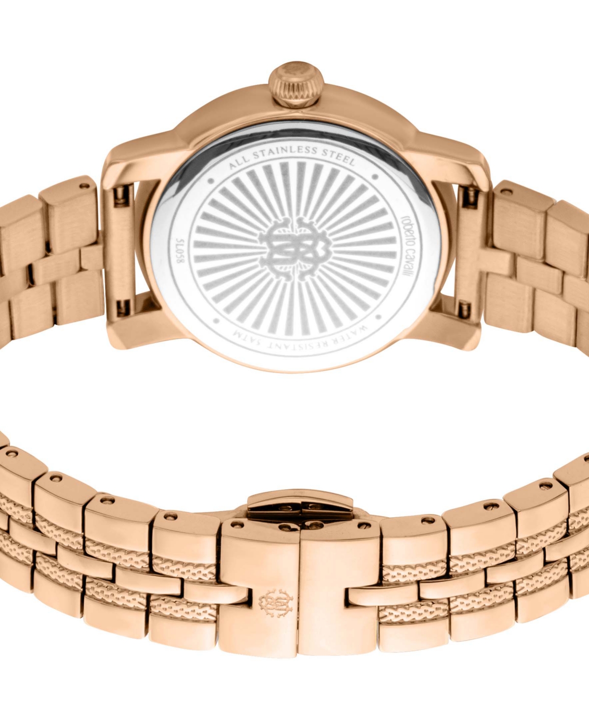 ROBERTO CAVALLI WOMEN'S QUARTZ ROSE-GOLD STAINLESS STEEL WATCH 30MM 