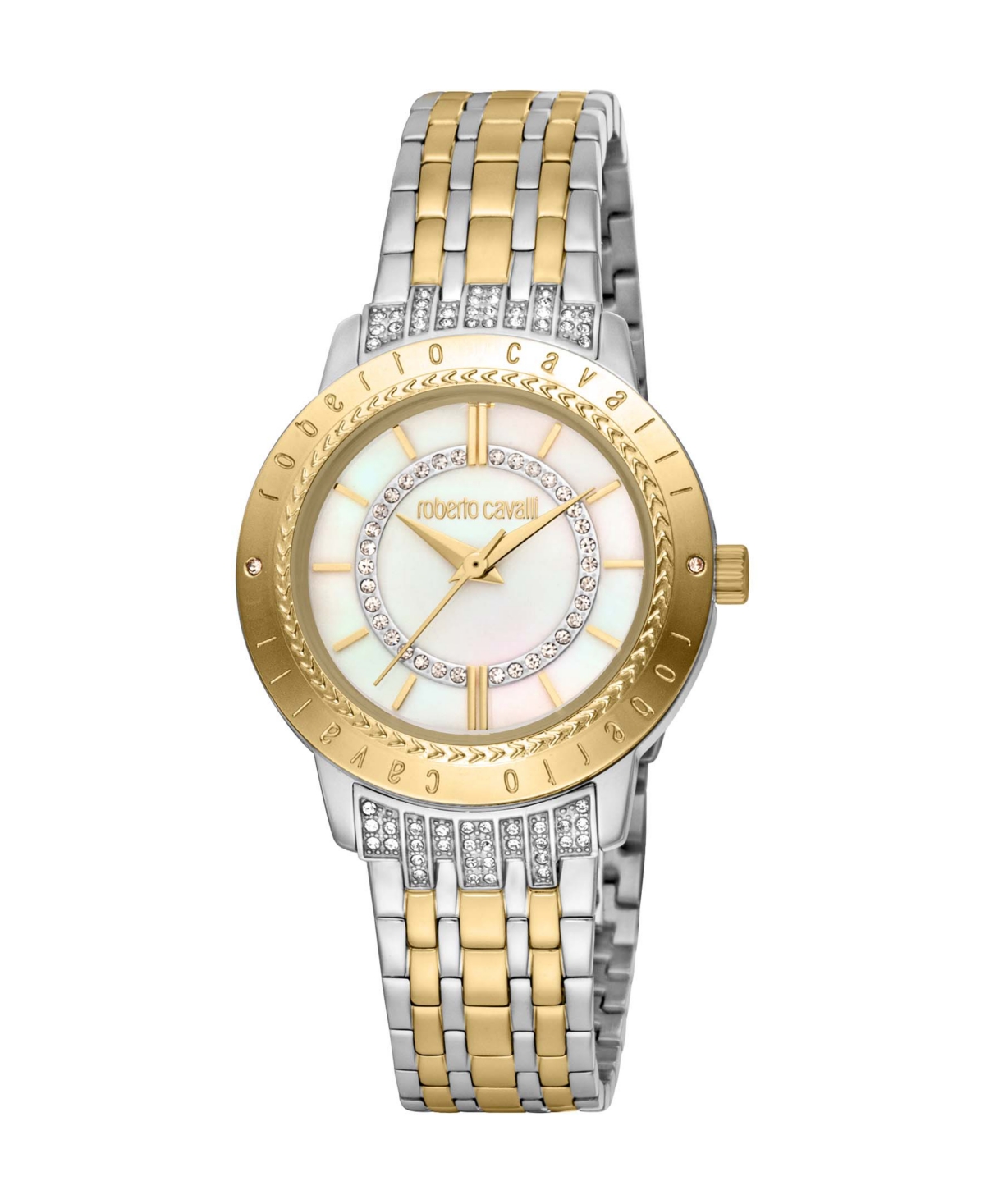 ROBERTO CAVALLI WOMEN'S QUARTZ TWO-TONE STAINLESS STEEL WATCH 32MM 