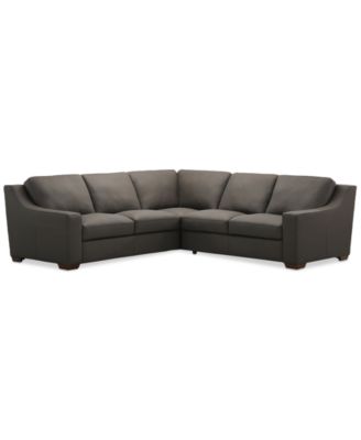 Furniture - Kovner 3-Pc. Leather Sectional Dual Sofa & Corner L-Shaped Set