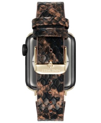 Women's Brown Snake Skin Pattern Leather Band Designed for 38/40/41mm Apple Watch