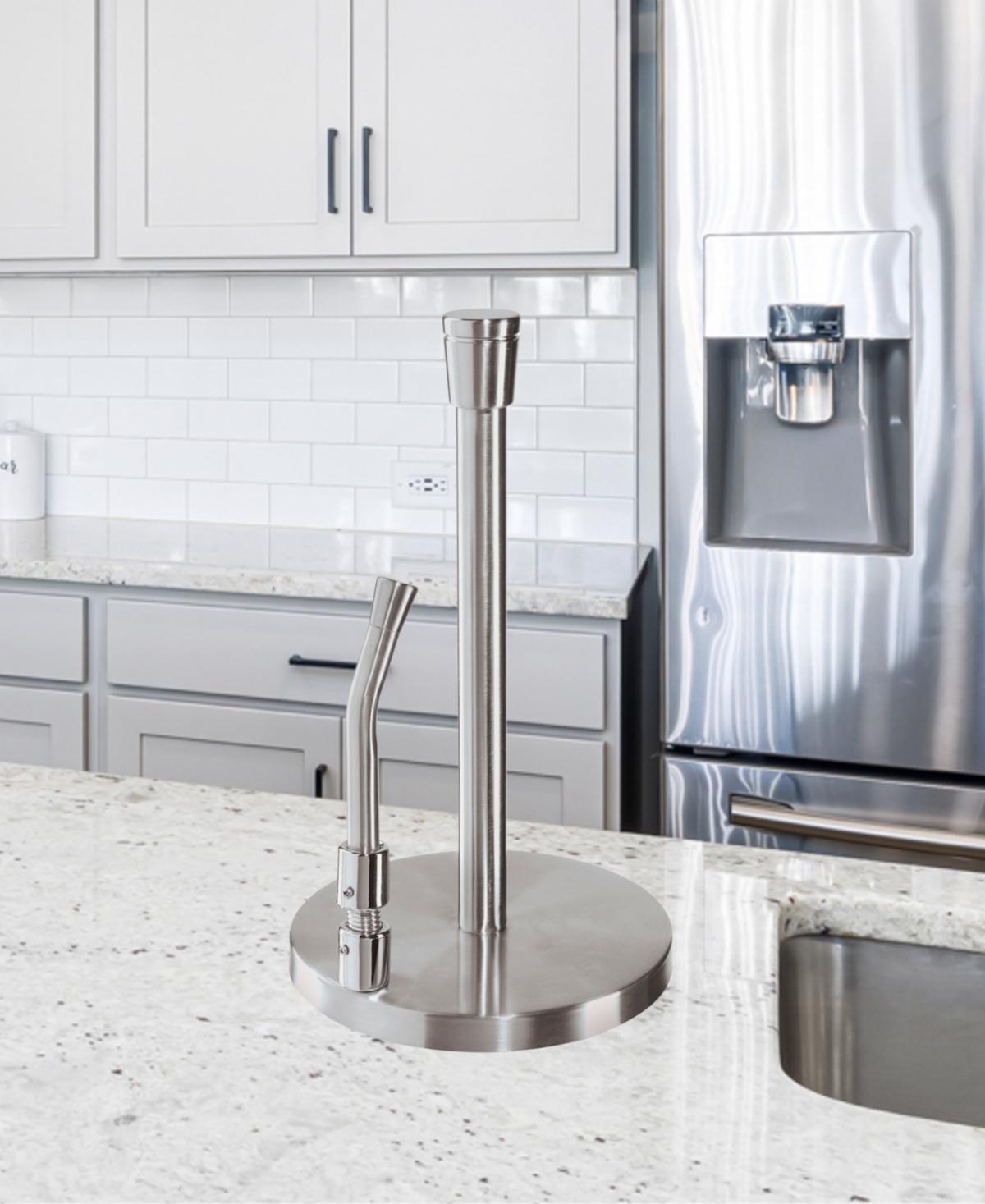 Oggi 13" Stainless Steel Paper Towel Holder Wiith Tension Arm And Tear Bar In Stainless Steel