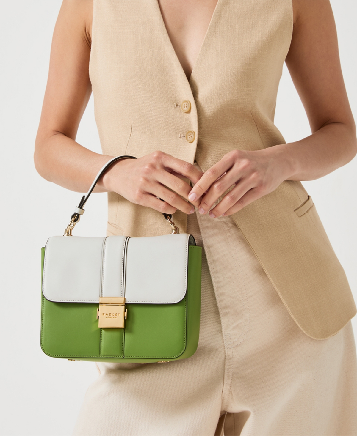 Radley London Hanley Close  Color Block Medium Flap Over Grab Handbag
