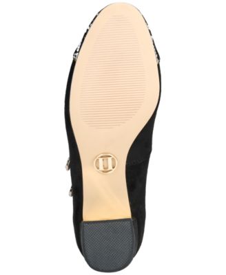 Women's Mela Luxurious Round-Toe Mary-Jane Block-Heel Pumps
