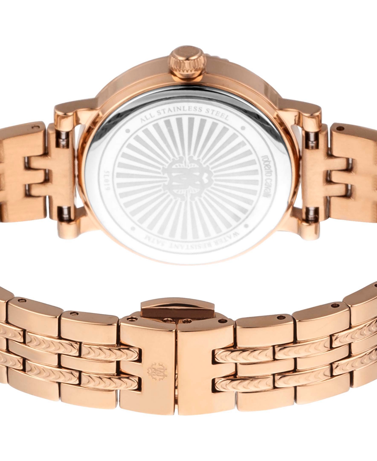 ROBERTO CAVALLI WOMEN'S QUARTZ ROSE-GOLD STAINLESS STEEL WATCH 30MM 