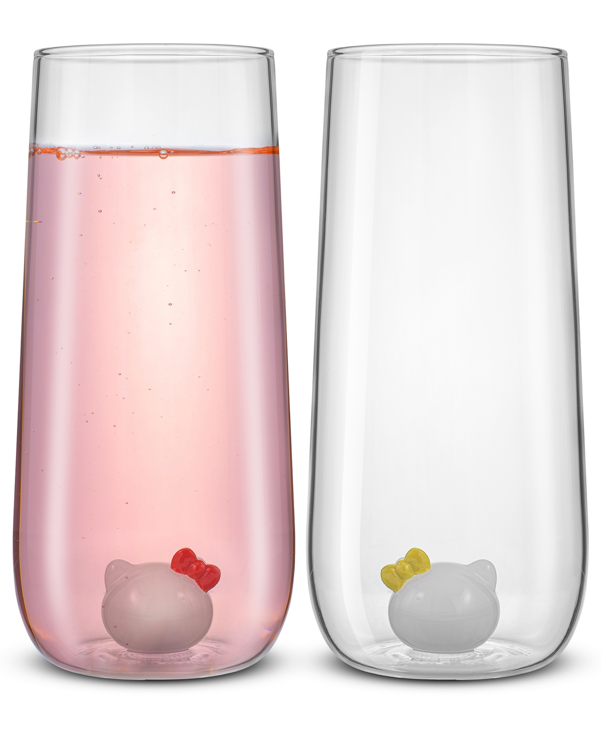JOYJOLT SANRIO HELLO KITTY STEMLESS TALL GLASSES, SET OF 2 
