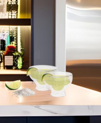 Set of 2, 10oz Margarita Double Wall Insulated Glasses