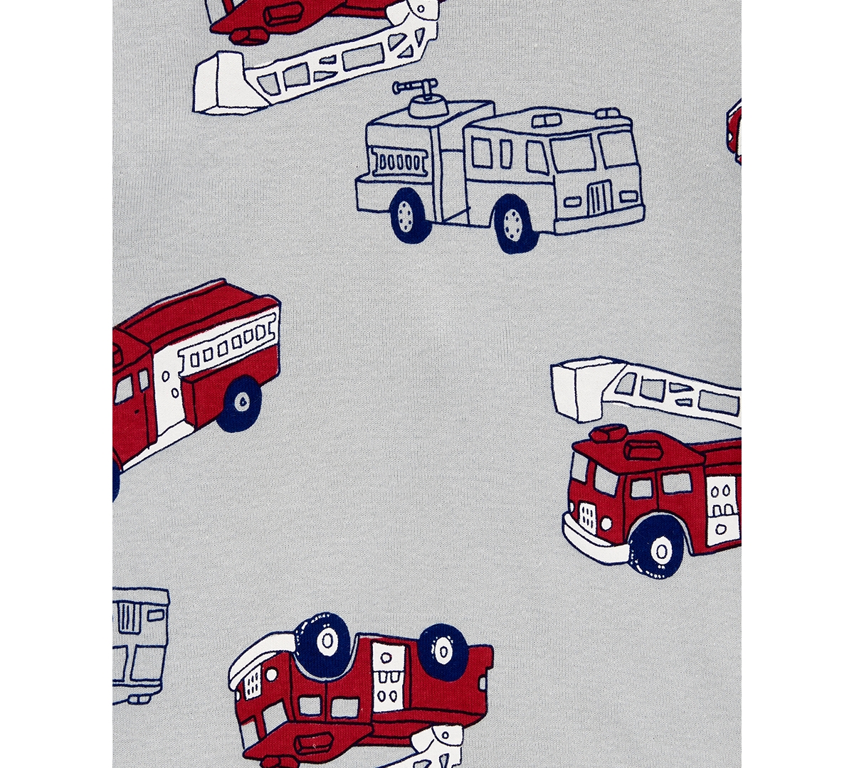 Carter's Toddler Boys Firetruck-Print 100% Snug-Fit Cotton Pajamas, 4 Piece Set