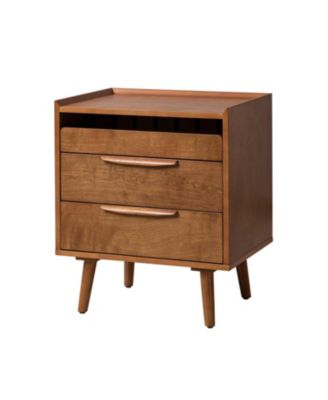 Mid-century Lisa 3-Drawer End Table with Solid Wood Legs