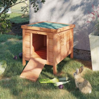 Wooden Rabbit Hutch 20'' Pet Habitat Cages Bunny Small Animal House New