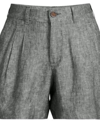 Women's High Rise Pleated A-line 5" Linen Shorts