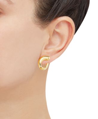 Polished Graduated Oval Spiral Earrings in 14k Gold