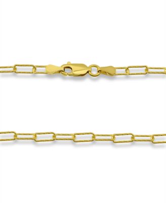 Paperclip Link 16" Chain Necklace, in 18k Gold-Plated Sterling Silver or Sterling Silver, Created for Macy's