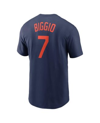 Men's Craig Biggio Navy Houston Astros Cooperstown Collection Fuse Name Number T-Shirt