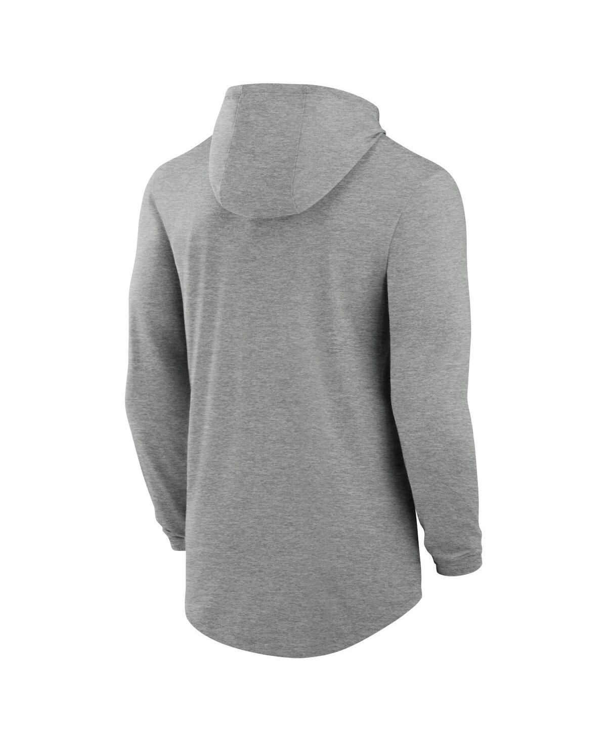 Nike Men's Heather Gray Stanford Cardinal Blitz Hoodie Long Sleeve T-shirt In Heather Gray