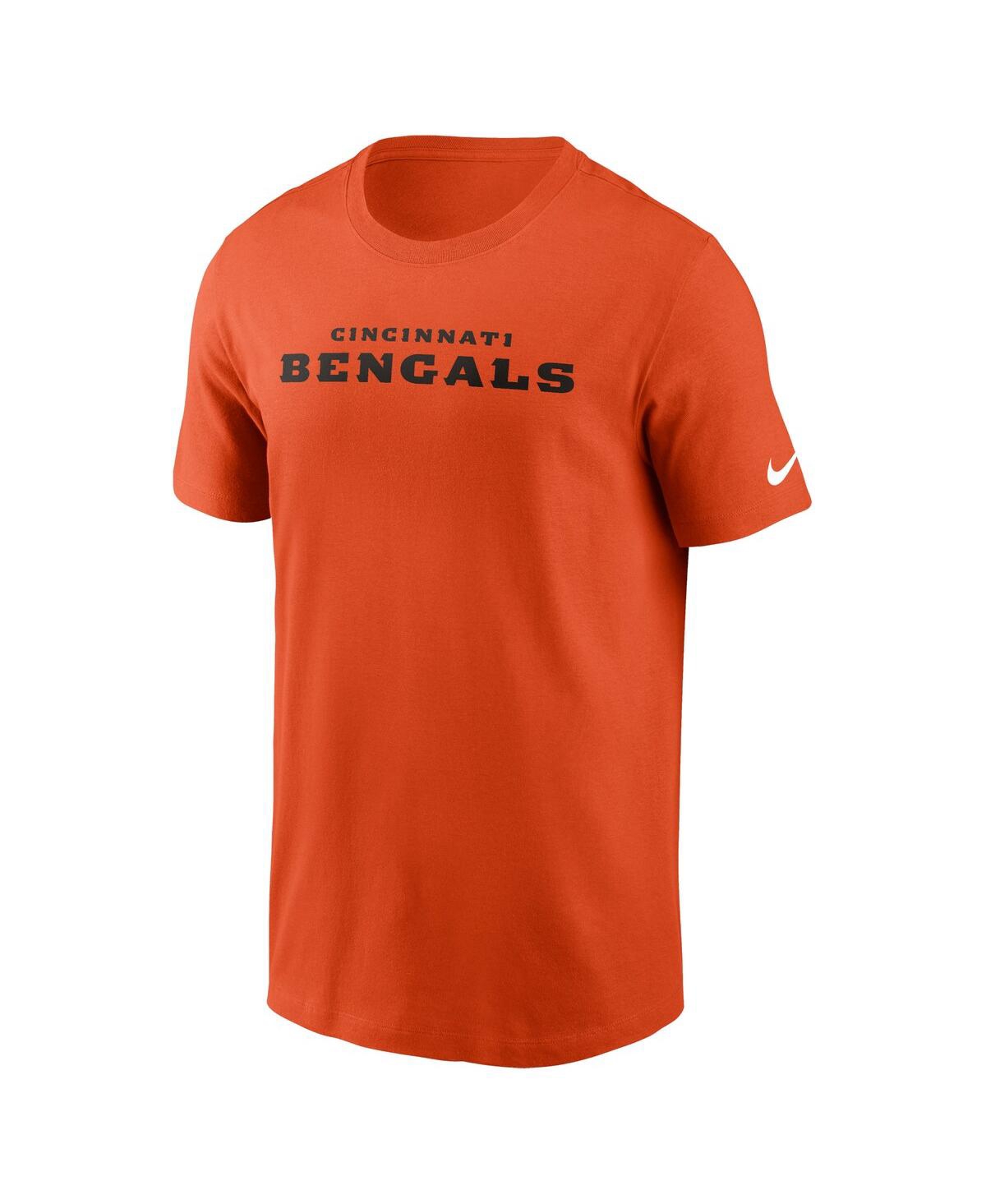 Nike Men's Orange Cincinnati Bengals Primetime Wordmark Essential T-shirt In Orange