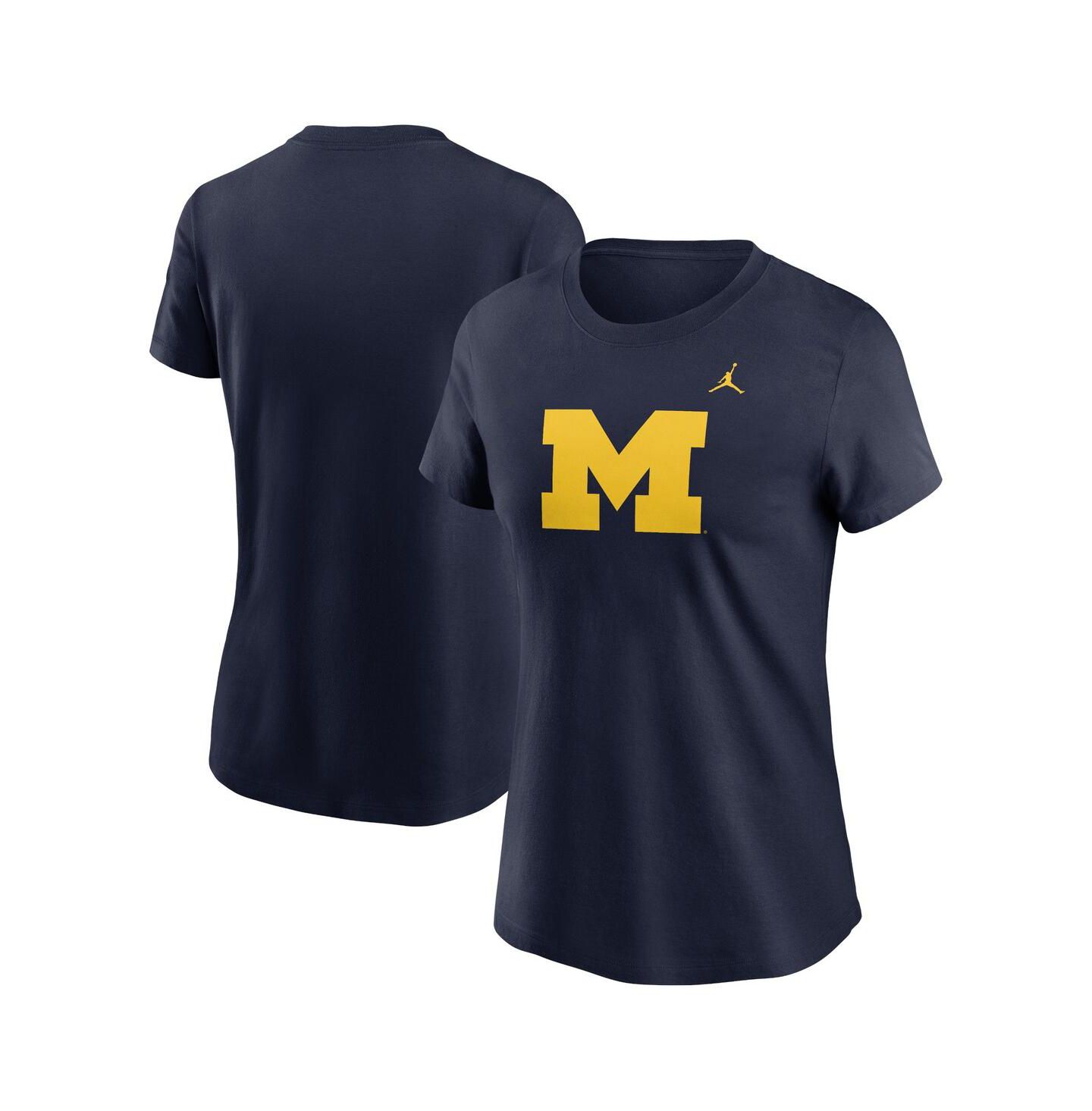 Женская футболка Jordan Navy Michigan Wolverines Primetime Evergreen Logo — фото 1