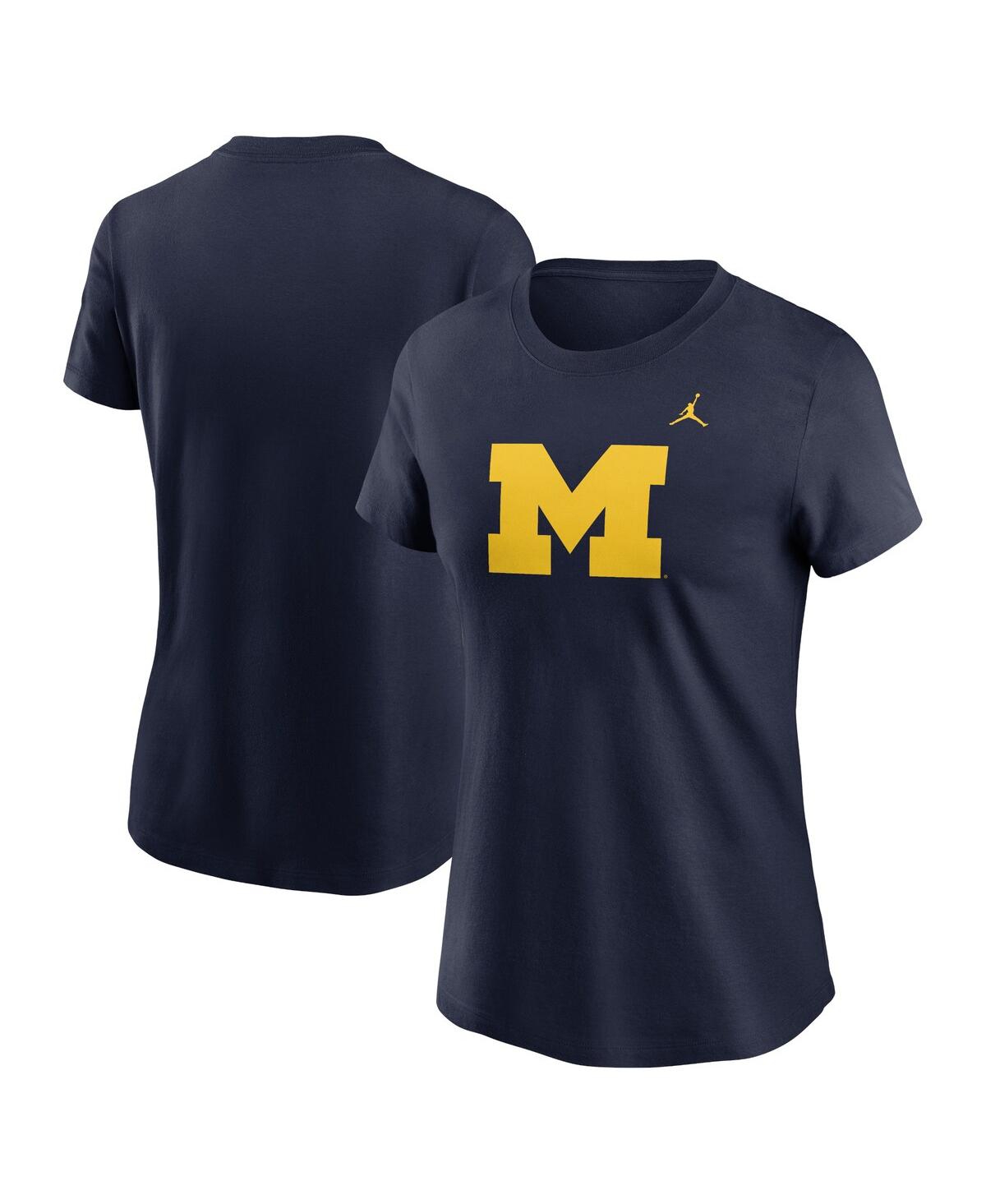 Women's Navy Michigan Wolverines Primetime Evergreen Logo T-Shirt - Navy