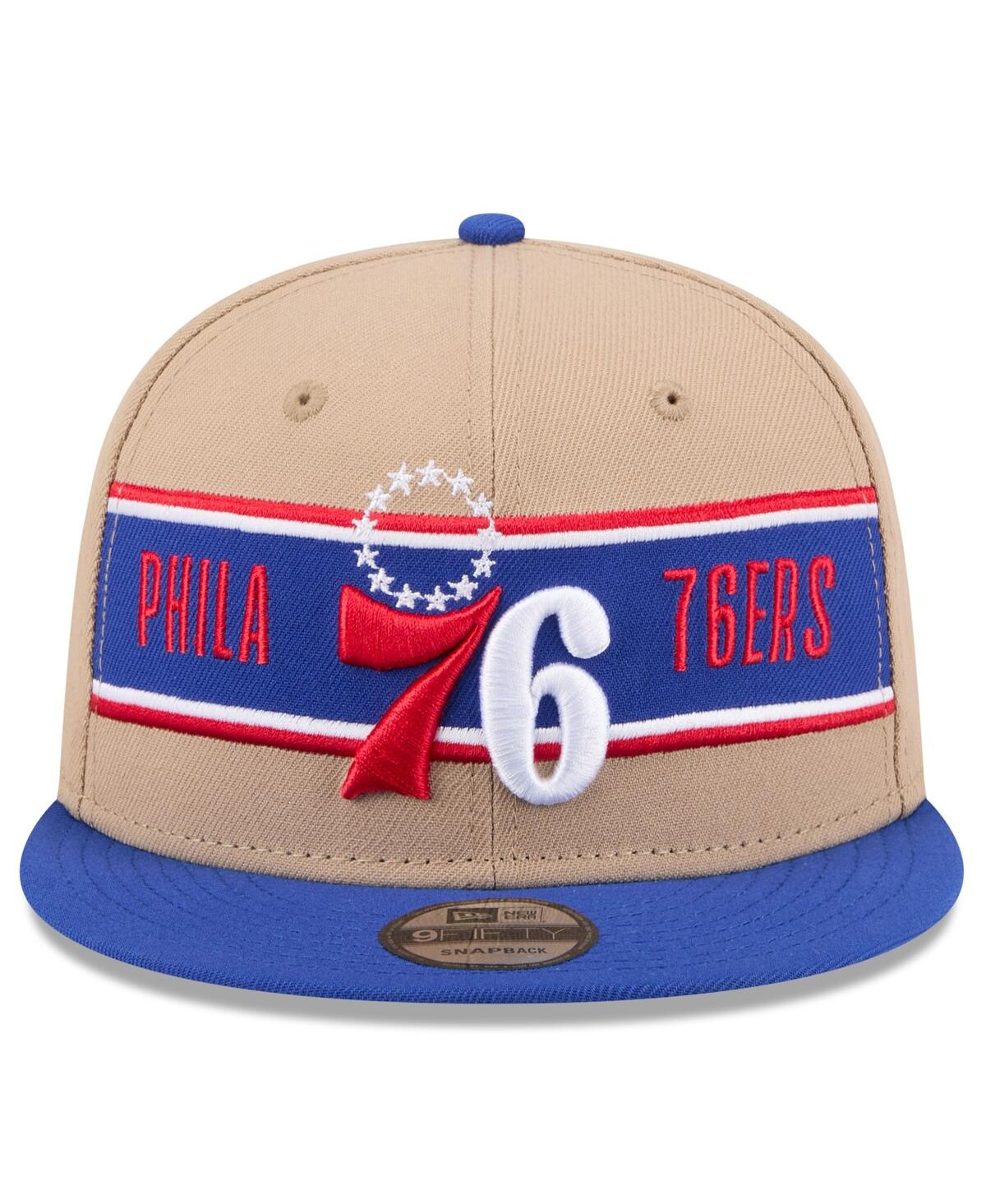 Shop New Era Men's Tan/royal Philadelphia 76ers 2024 Nba Draft 9fifty Snapback Hat In Tan,royal