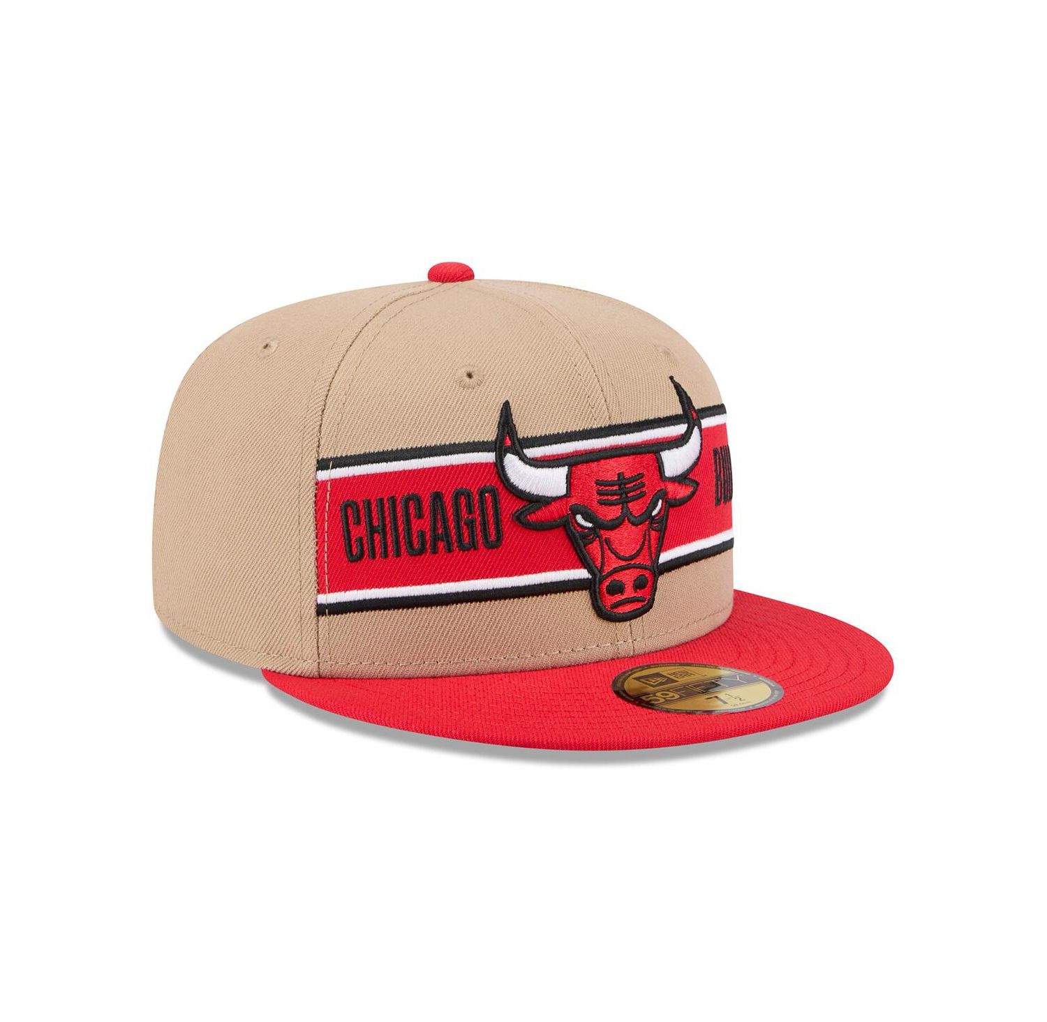 Men's Tan/Red Chicago Bulls 2024 NBA Draft 59FIFTY Fitted Hat