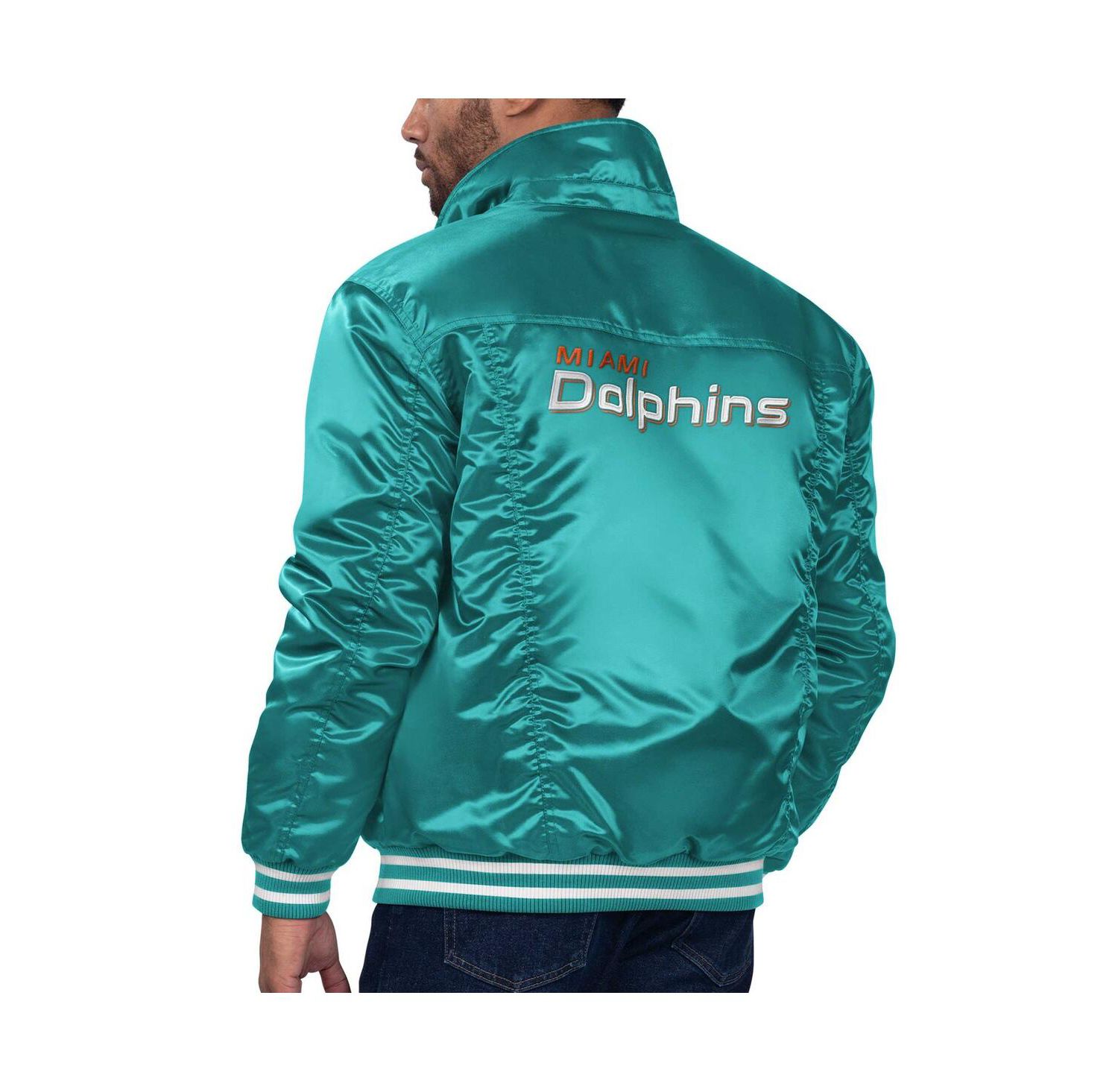 Levi’s x Starter Men's Aqua Miami Dolphins Silver Tab Trucker Full-Snap Jacket
