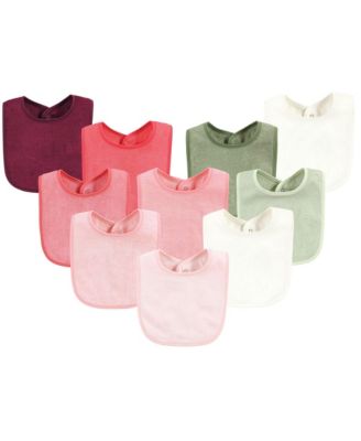 Hudson Baby Infant Girls Rayon from Bamboo Bib with Waterproof Lining 10pk Pink One Size - Pink sage 26$