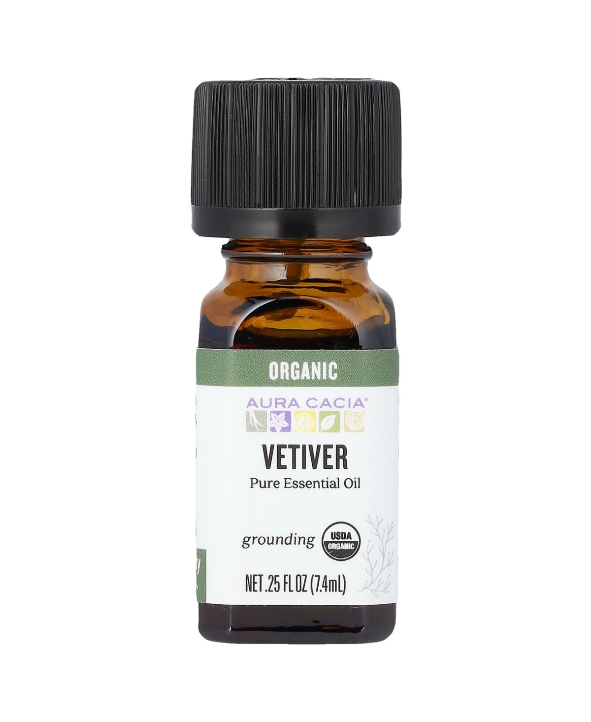 Organic Pure Essential Oil Vetiver - 0.25 fl oz (7.4 ml
