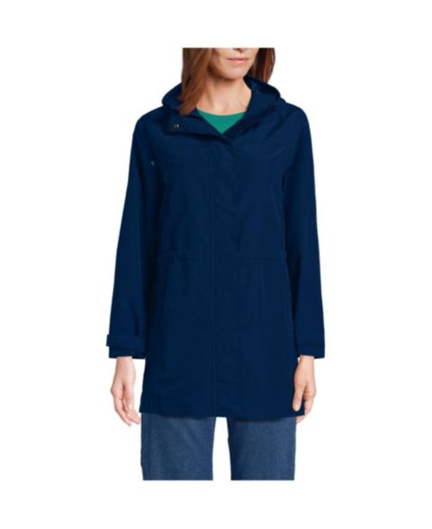 Женские куртки Lands' End Women's Tall Squall Hooded Waterproof Raincoat