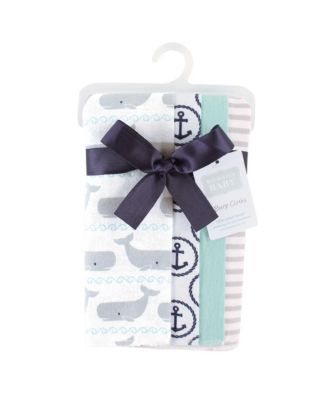 8-Piece Cotton Flannel Nursery Essential Set Swaddle Blankets & Burp Cloths